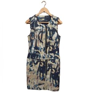 Rachel Roy Women's Graffiti Print Sheath Dress Blue Multicolour Size Small